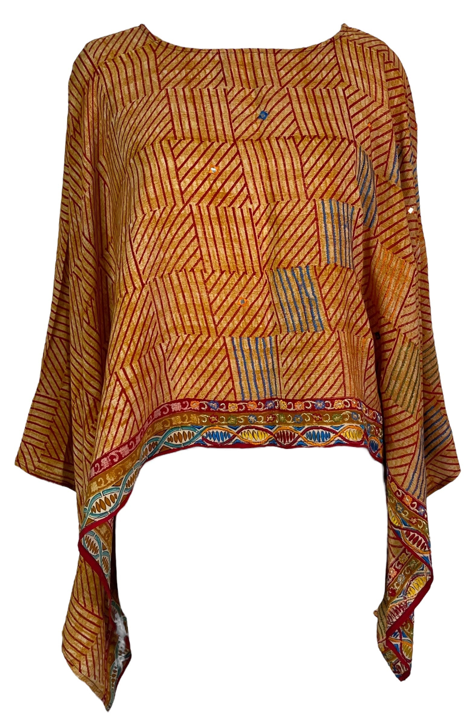PRC7303 Avatar Pure Silk Capelet Poncho - Velora Luxury Fashion