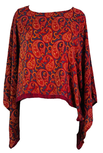 PRC7316 Avatar Pure Silk Kimono-Sleeved Top - Velora Luxury Fashion