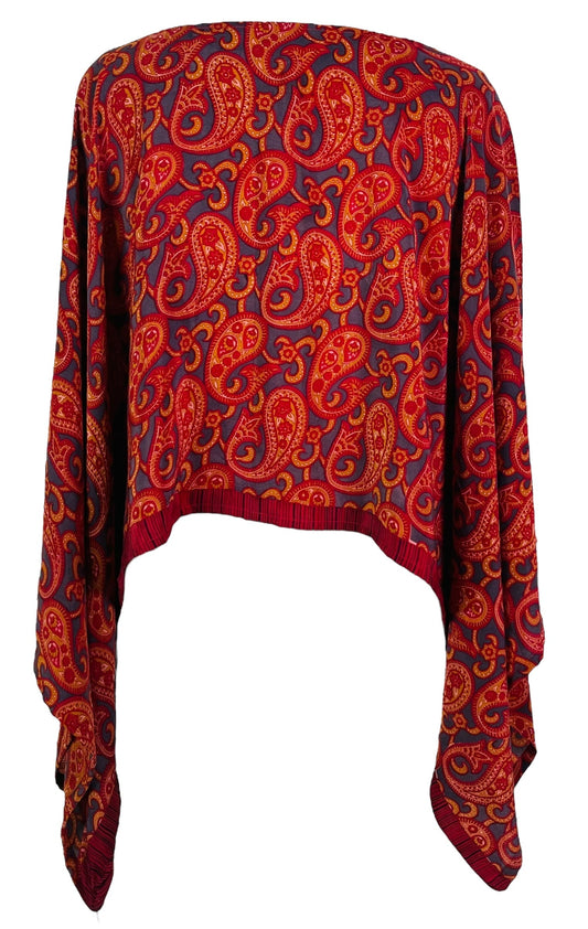 PRC7316 Avatar Pure Silk Kimono-Sleeved Top - Velora Luxury Fashion