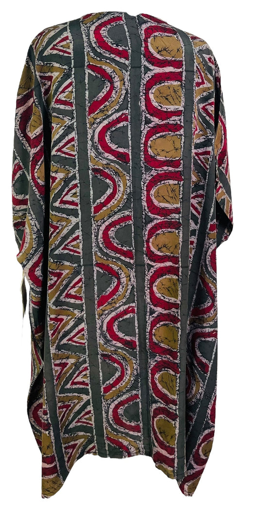 PRC7469 Avatar Pure Silk Midi Length Kaftan - Velora Luxury Fashion