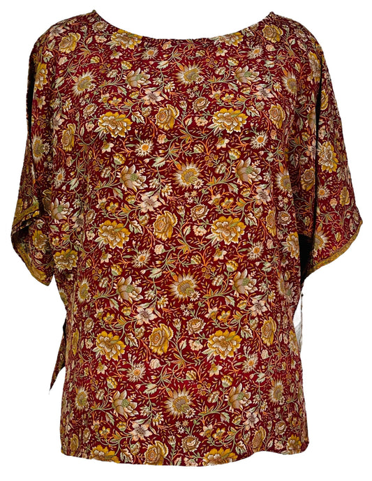 PRC7537 Avatar Pure Silk Side Slit Top - Velora