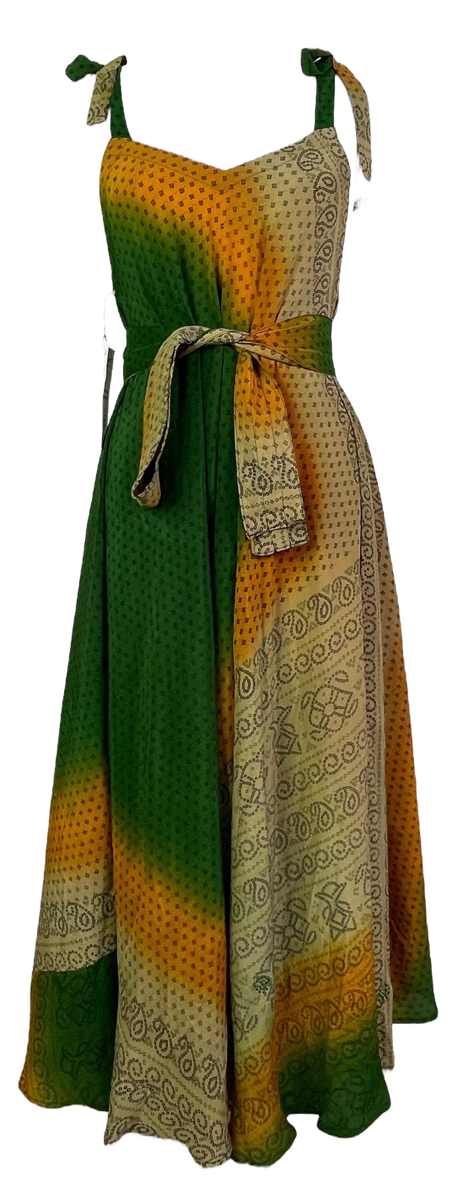 PRC7667 Avatar Pure Silk Maxi Dress with Belt - Velora Luxury Fashion