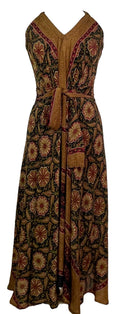 PRC7668 Avatar Pure Silk Maxi Dress with Belt - Velora Luxury Fashion