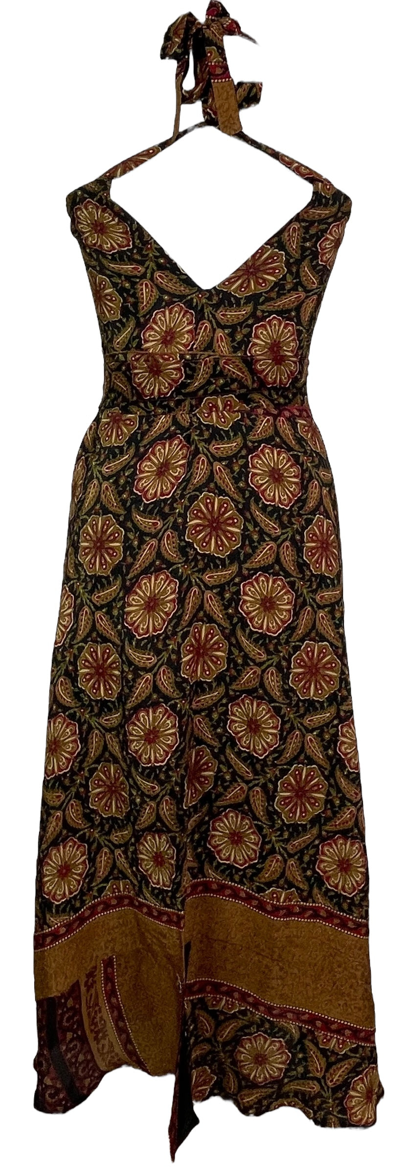 PRC7668 Avatar Pure Silk Maxi Dress with Belt - Velora Luxury Fashion