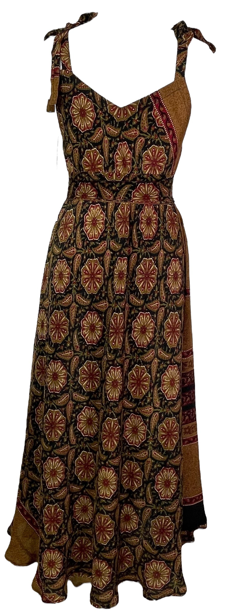 PRC7668 Avatar Pure Silk Maxi Dress with Belt - Velora Luxury Fashion