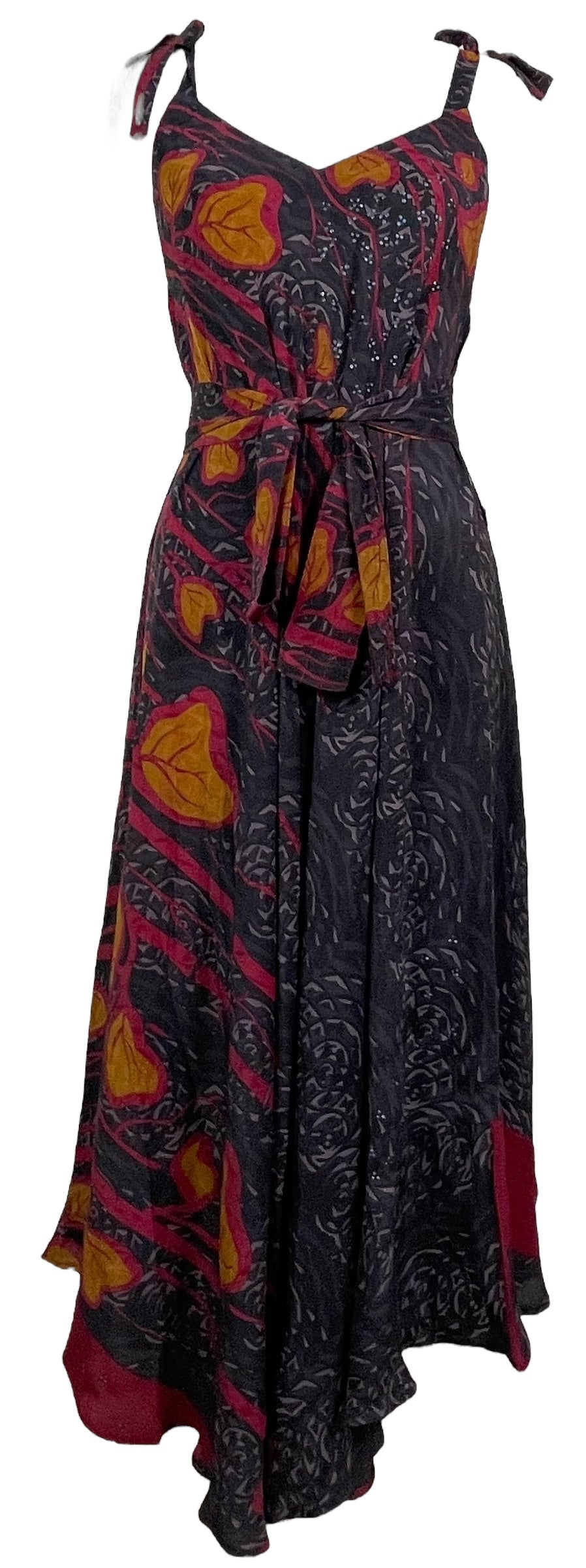 PRC7669 Avatar Pure Silk Maxi Dress with Belt - Velora Luxury Fashion