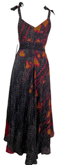 PRC7669 Avatar Pure Silk Maxi Dress with Belt - Velora Luxury Fashion