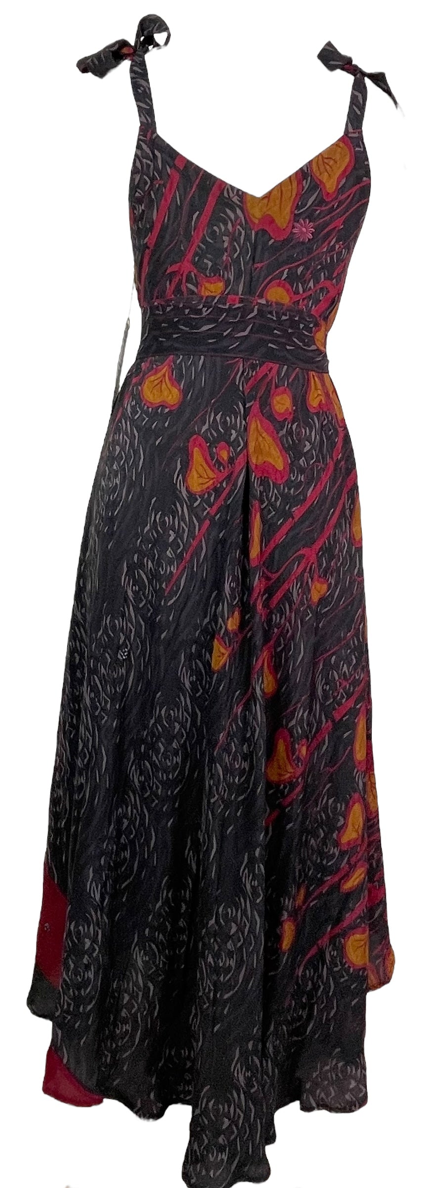 PRC7669 Avatar Pure Silk Maxi Dress with Belt - Velora Luxury Fashion