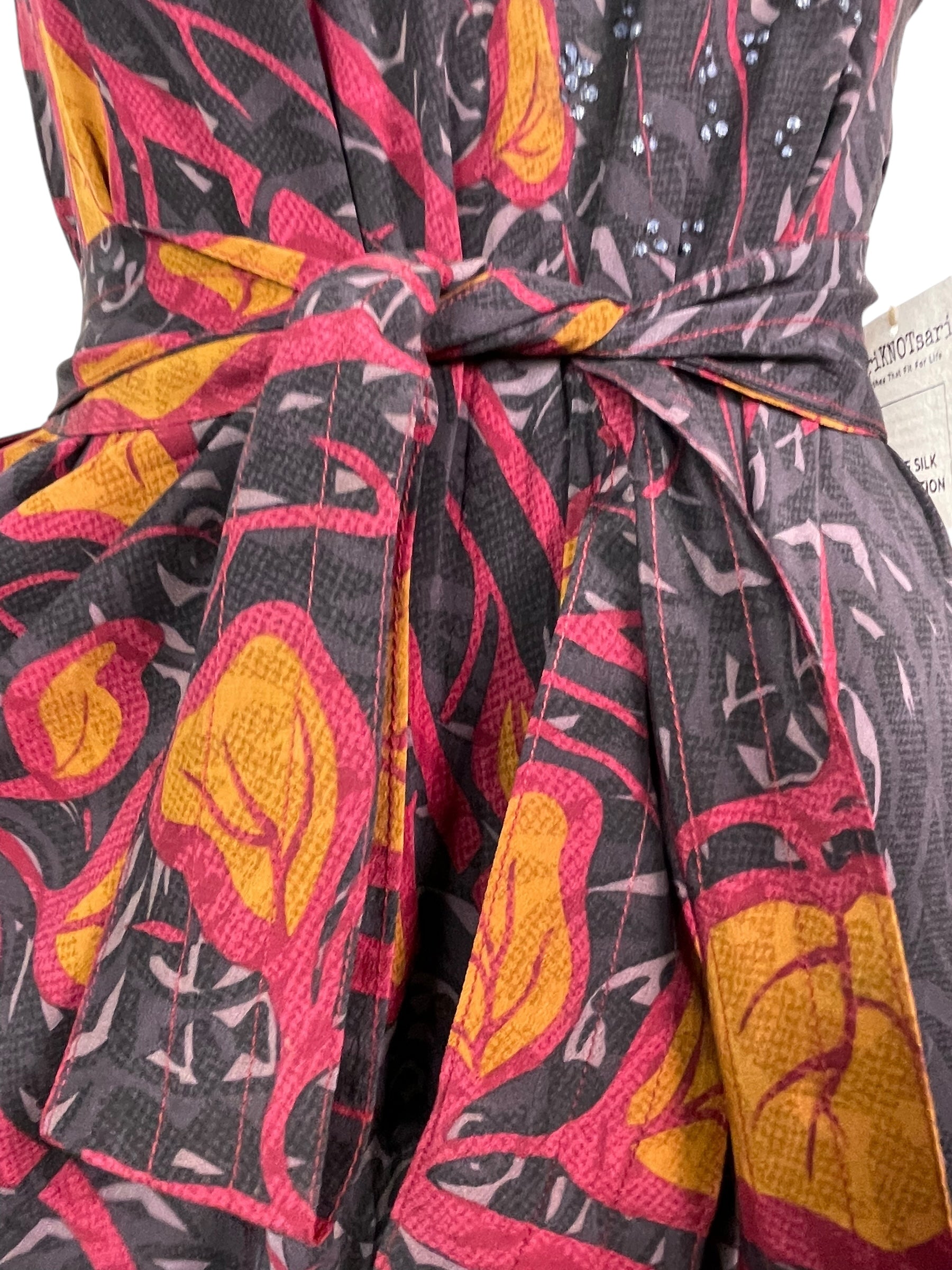 PRC7669 Avatar Pure Silk Maxi Dress with Belt - Velora Luxury Fashion
