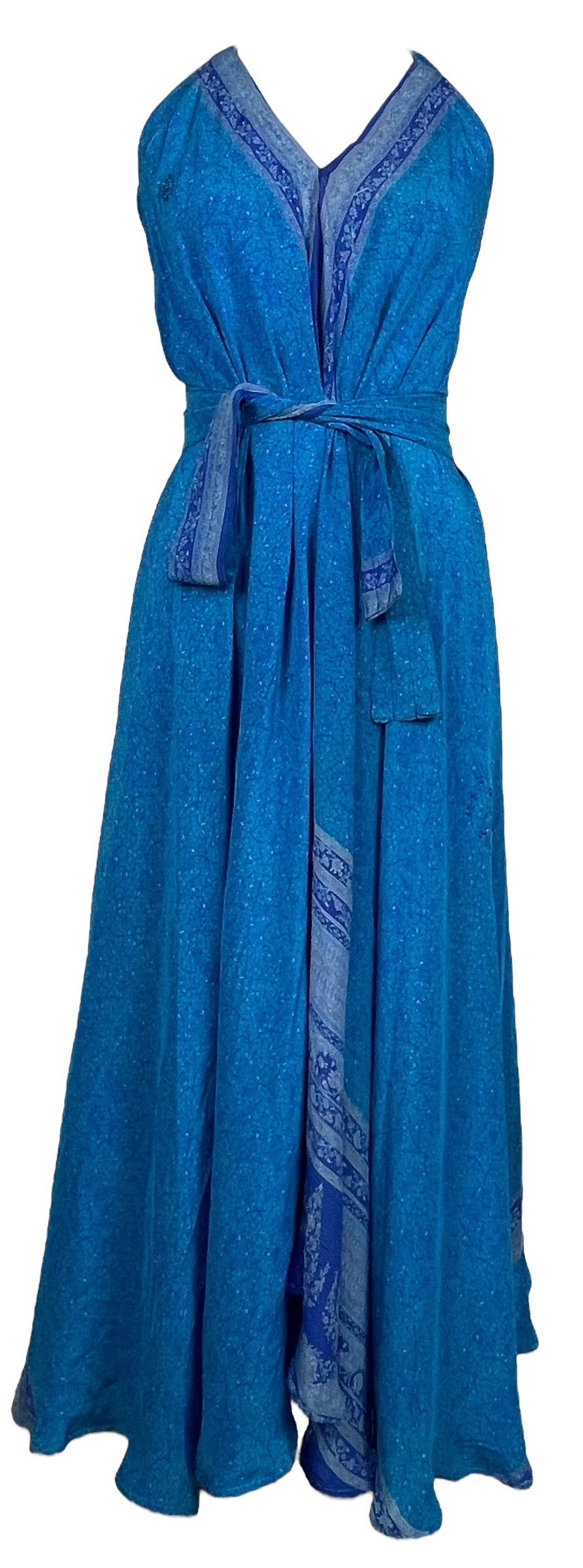 PRC7672 Avatar Pure Silk Maxi Dress with Belt - Velora Luxury Fashion