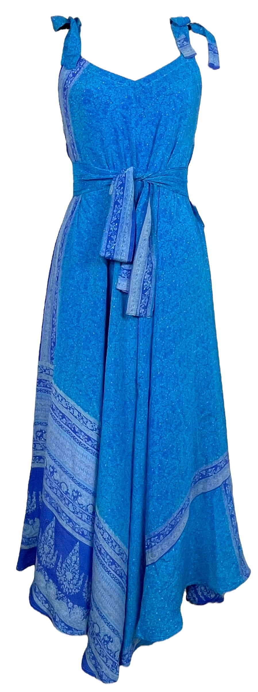 PRC7672 Avatar Pure Silk Maxi Dress with Belt - Velora Luxury Fashion
