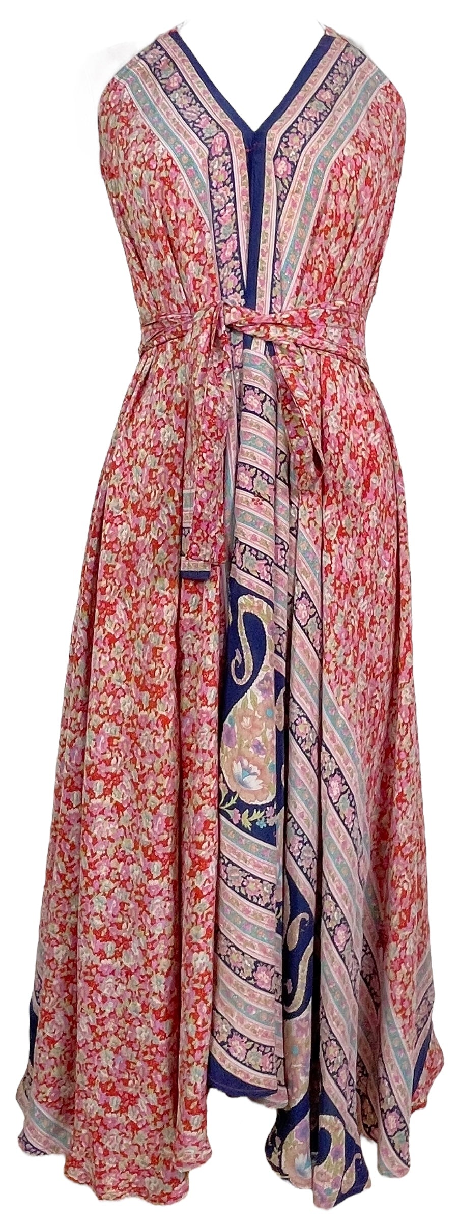 PRC7677 Avatar Pure Silk Maxi Dress with Belt - Velora Luxury Fashion