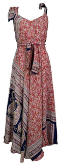 PRC7677 Avatar Pure Silk Maxi Dress with Belt - Velora Luxury Fashion