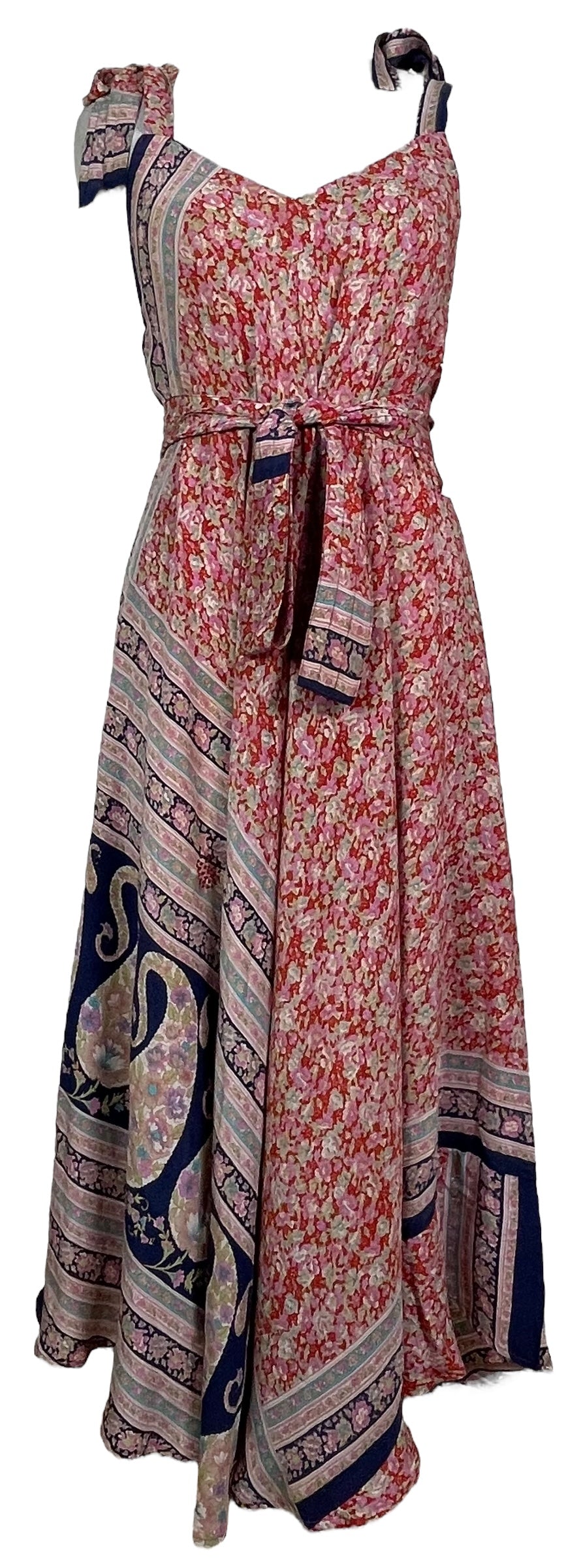 PRC7677 Avatar Pure Silk Maxi Dress with Belt - Velora Luxury Fashion