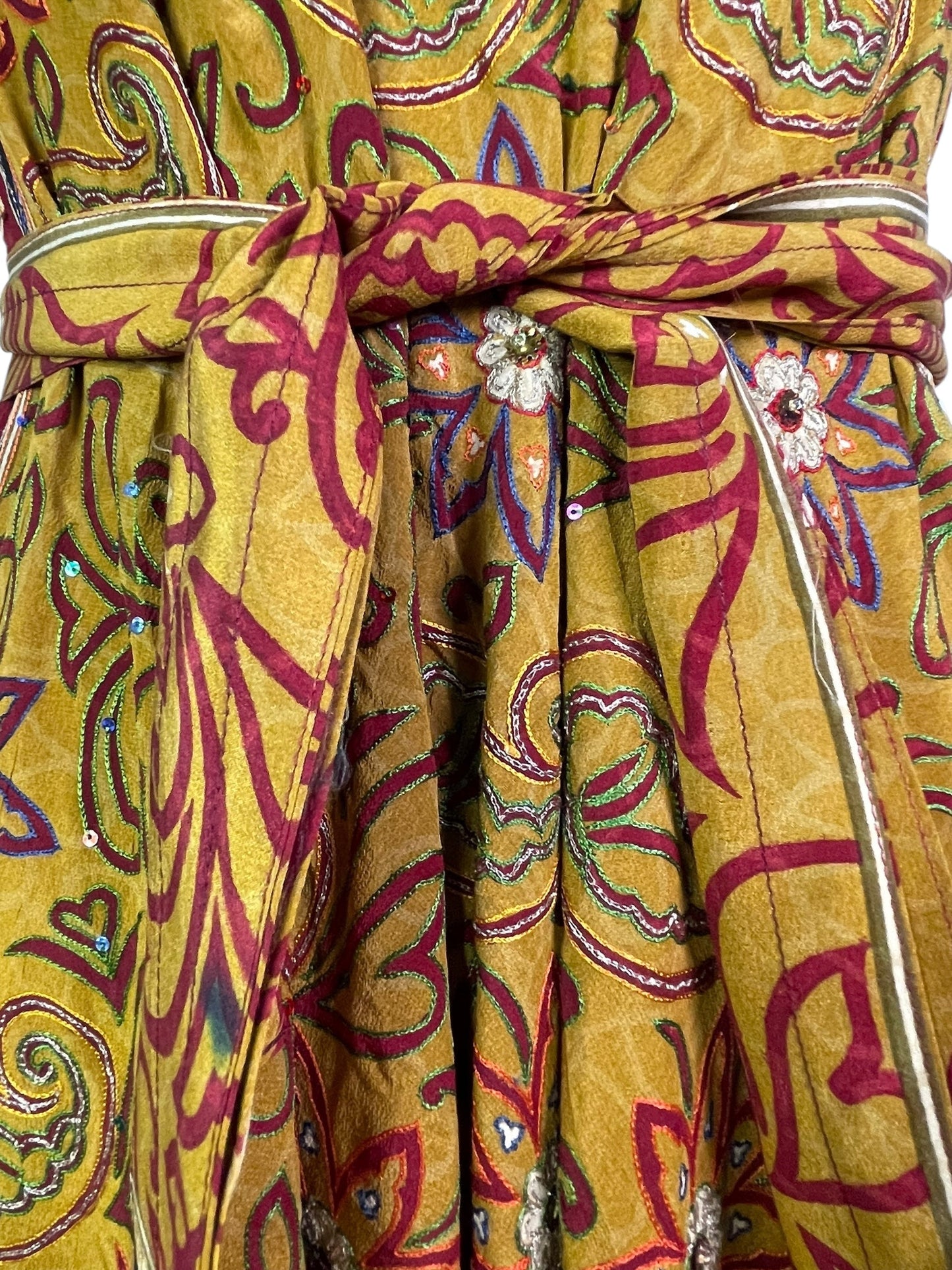 PRC7679 Avatar Pure Silk Maxi Dress with Belt - Velora Luxury Fashion