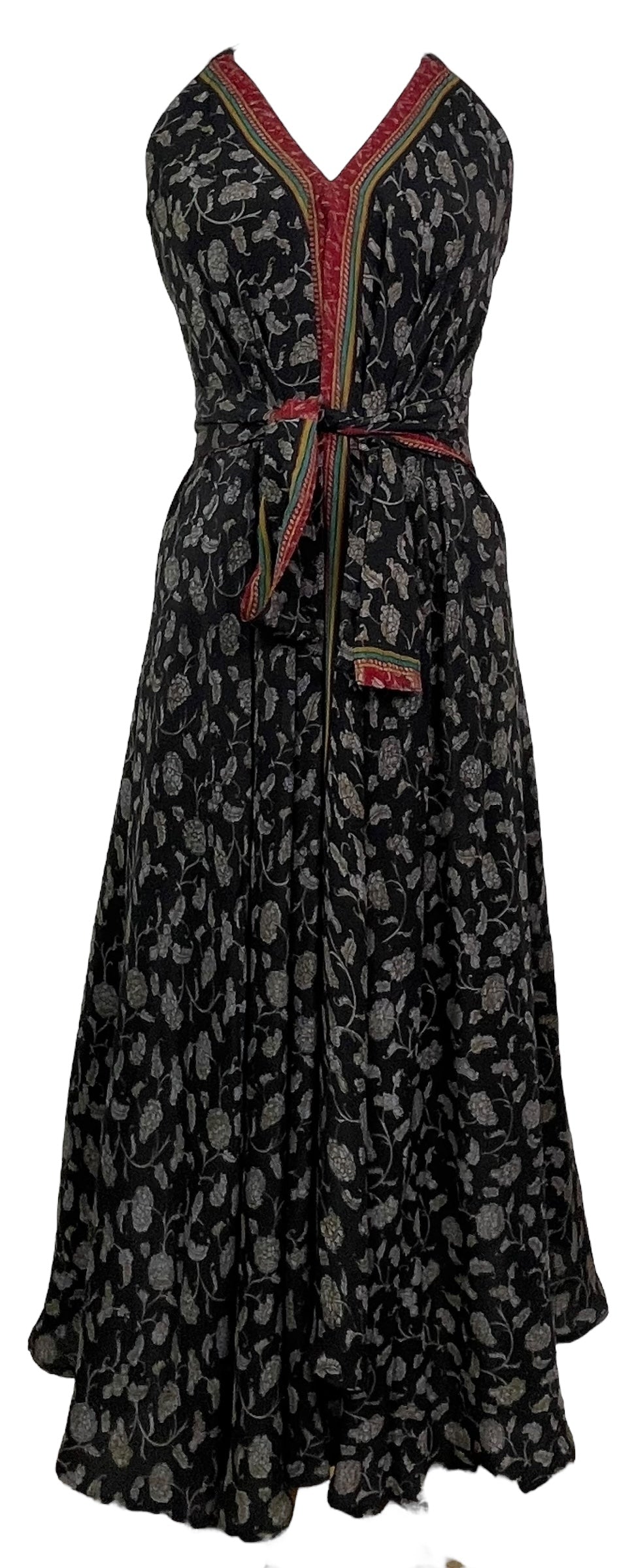 PRC7693 Avatar Pure Silk Maxi Dress with Belt - Velora Luxury Fashion