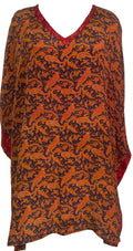 PRC7695 Avatar Pure Silk Short Kaftan Tunic with Slits - Velora Luxury Fashion