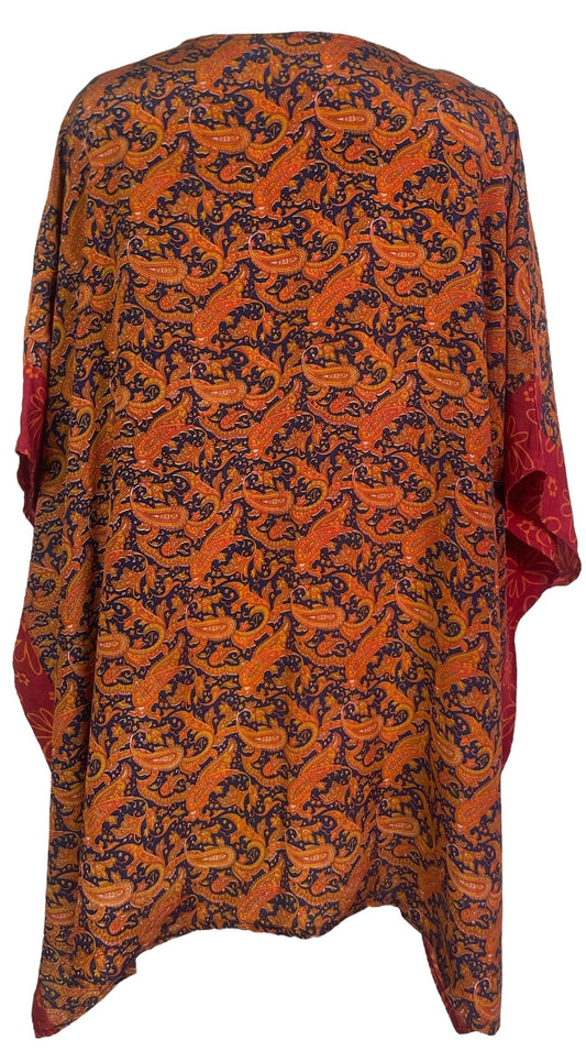 PRC7695 Avatar Pure Silk Short Kaftan Tunic with Slits - Velora Luxury Fashion