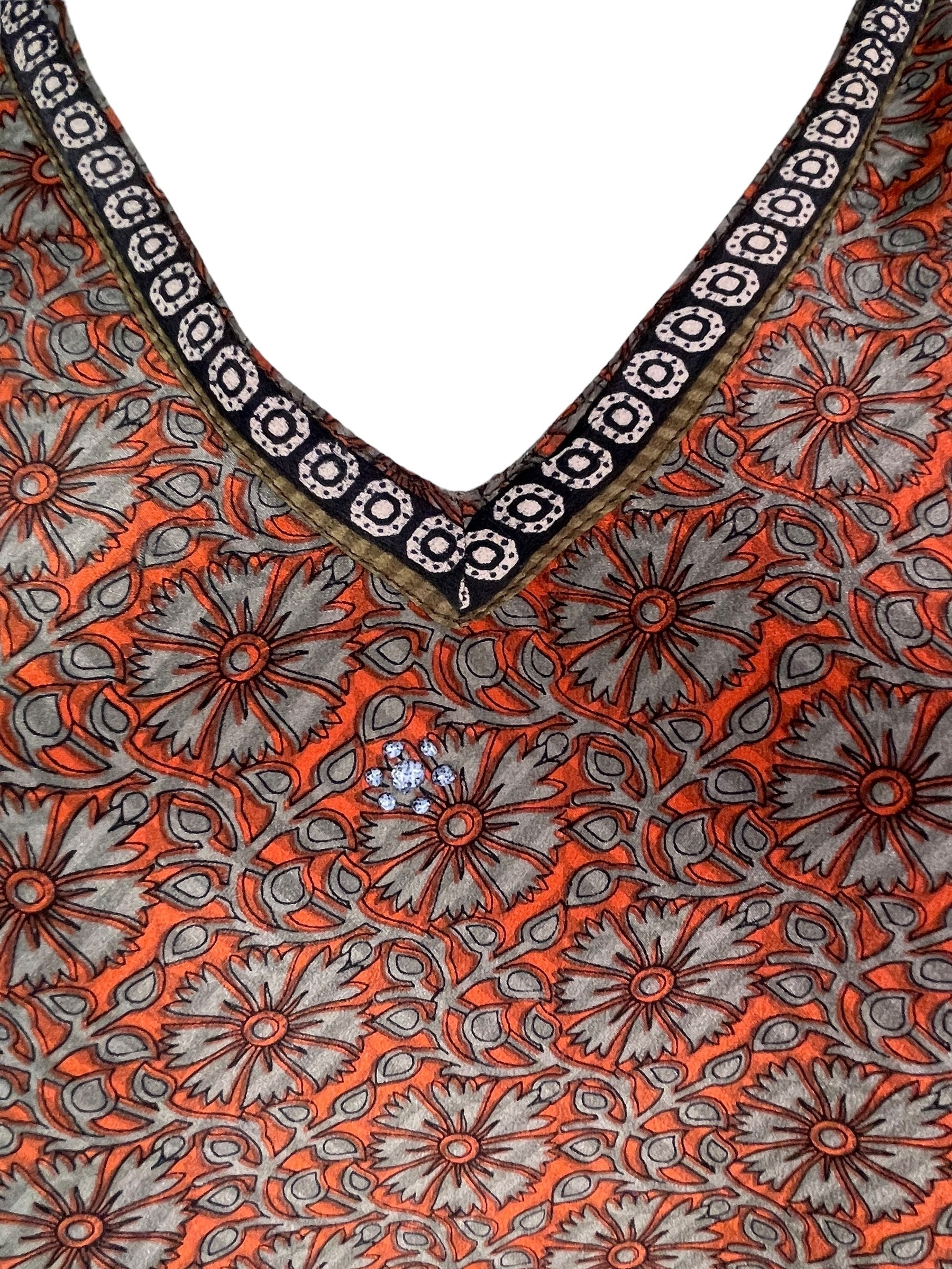 PRC7702 Avatar Pure Silk Short Kaftan Tunic with Slits - Velora Luxury Fashion