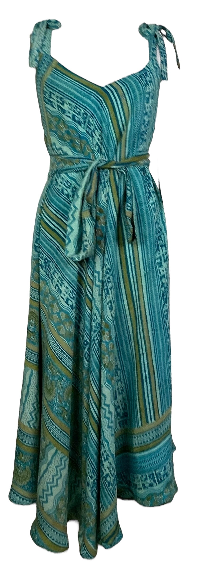 PRC7754 Avatar Pure Silk Maxi Dress with Belt - Velora Luxury Fashion