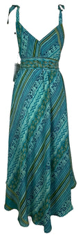 PRC7754 Avatar Pure Silk Maxi Dress with Belt - Velora Luxury Fashion