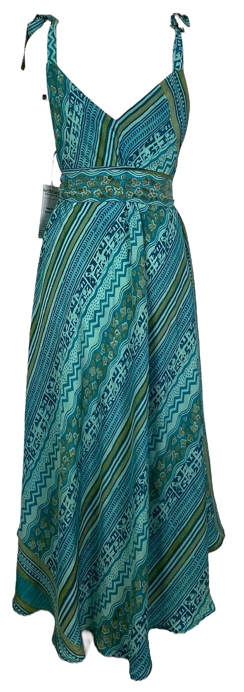 PRC7754 Avatar Pure Silk Maxi Dress with Belt - Velora Luxury Fashion