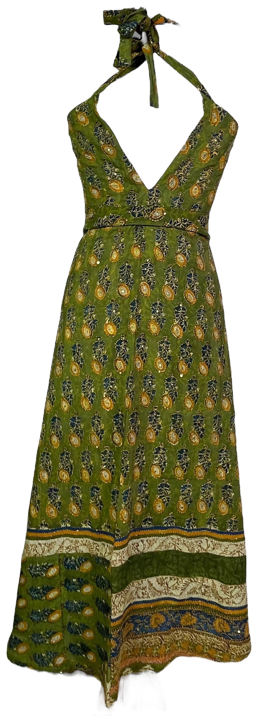 PRC7759 Avatar Pure Silk Maxi Dress with Belt - Velora Luxury Fashion