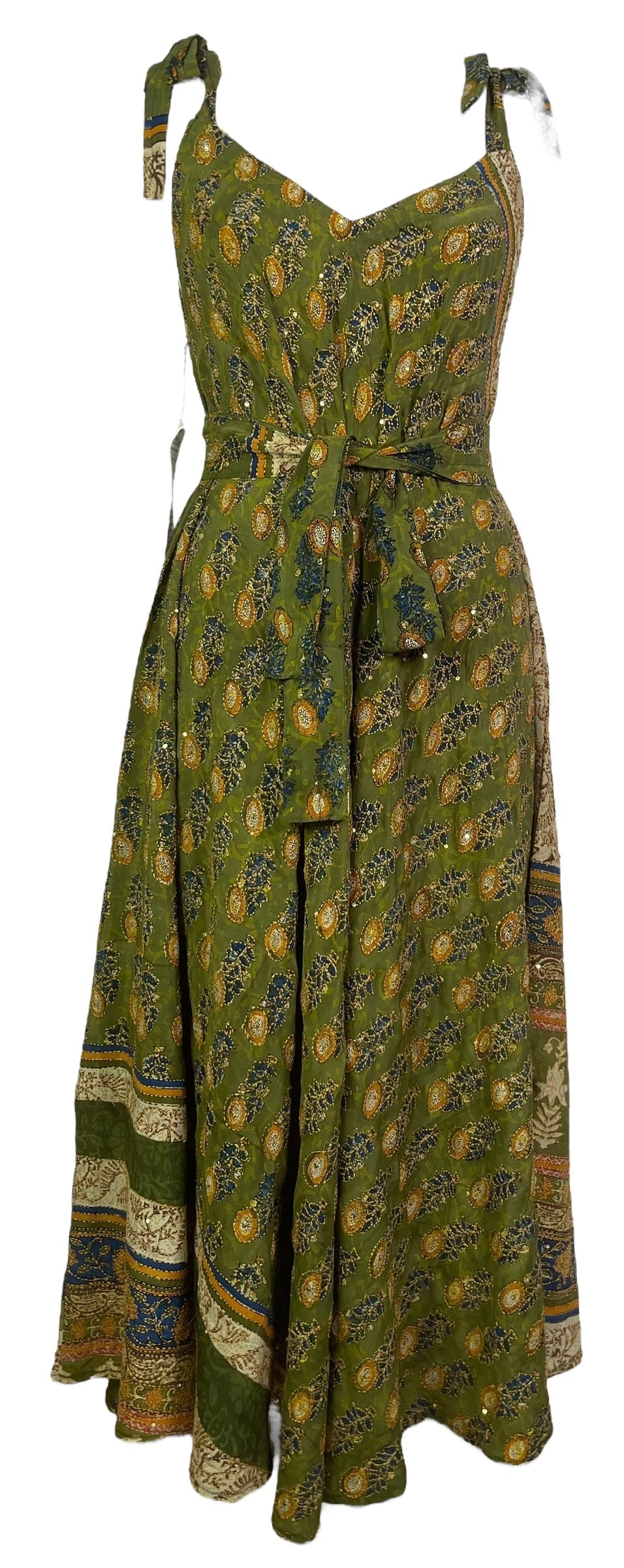 PRC7759 Avatar Pure Silk Maxi Dress with Belt - Velora Luxury Fashion
