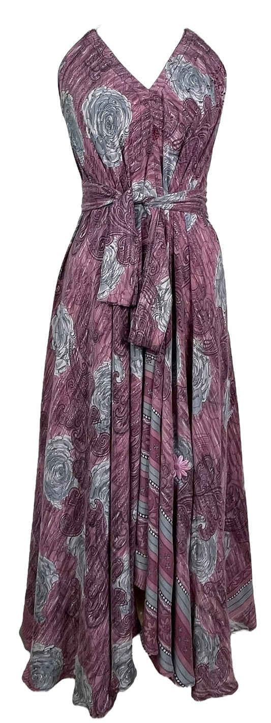 PRC7760 Avatar Pure Silk Maxi Dress with Belt - Velora Luxury Fashion