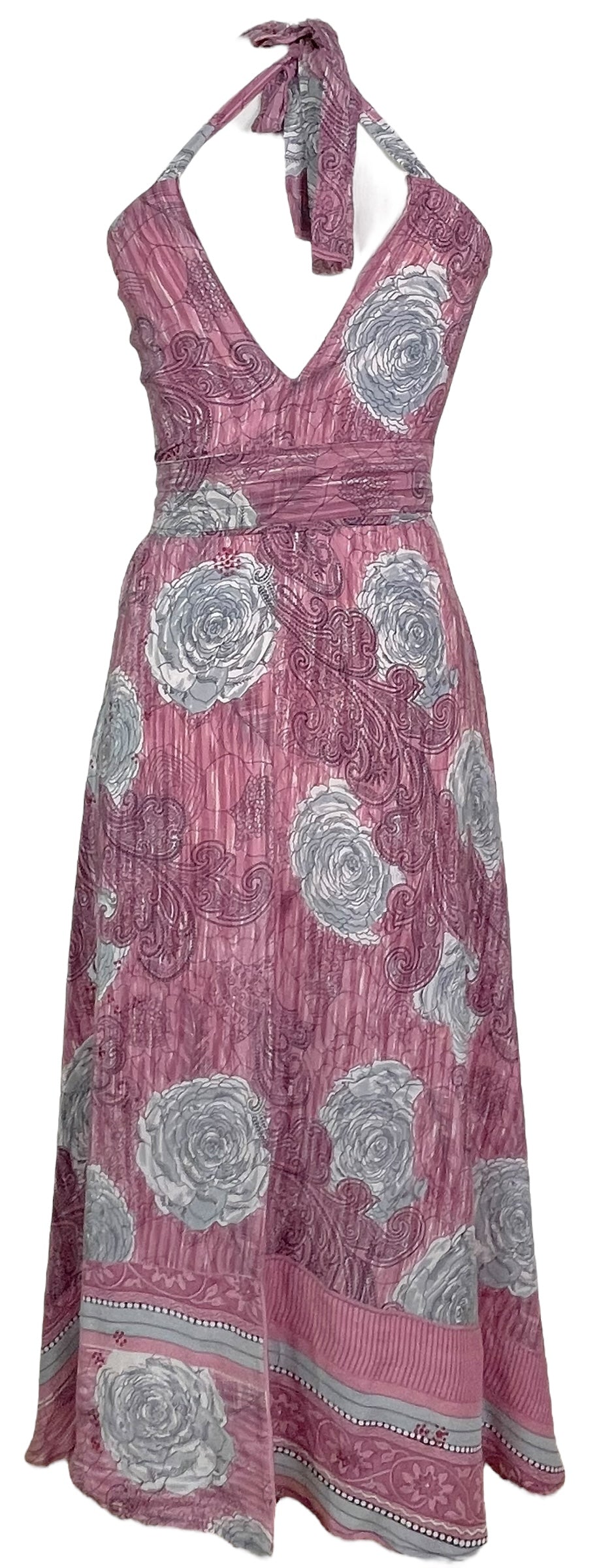 PRC7760 Avatar Pure Silk Maxi Dress with Belt - Velora Luxury Fashion