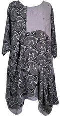 PRC7816 Avatar Pure Silk Sculptural Long Tunic Dress - Velora Luxury Fashion