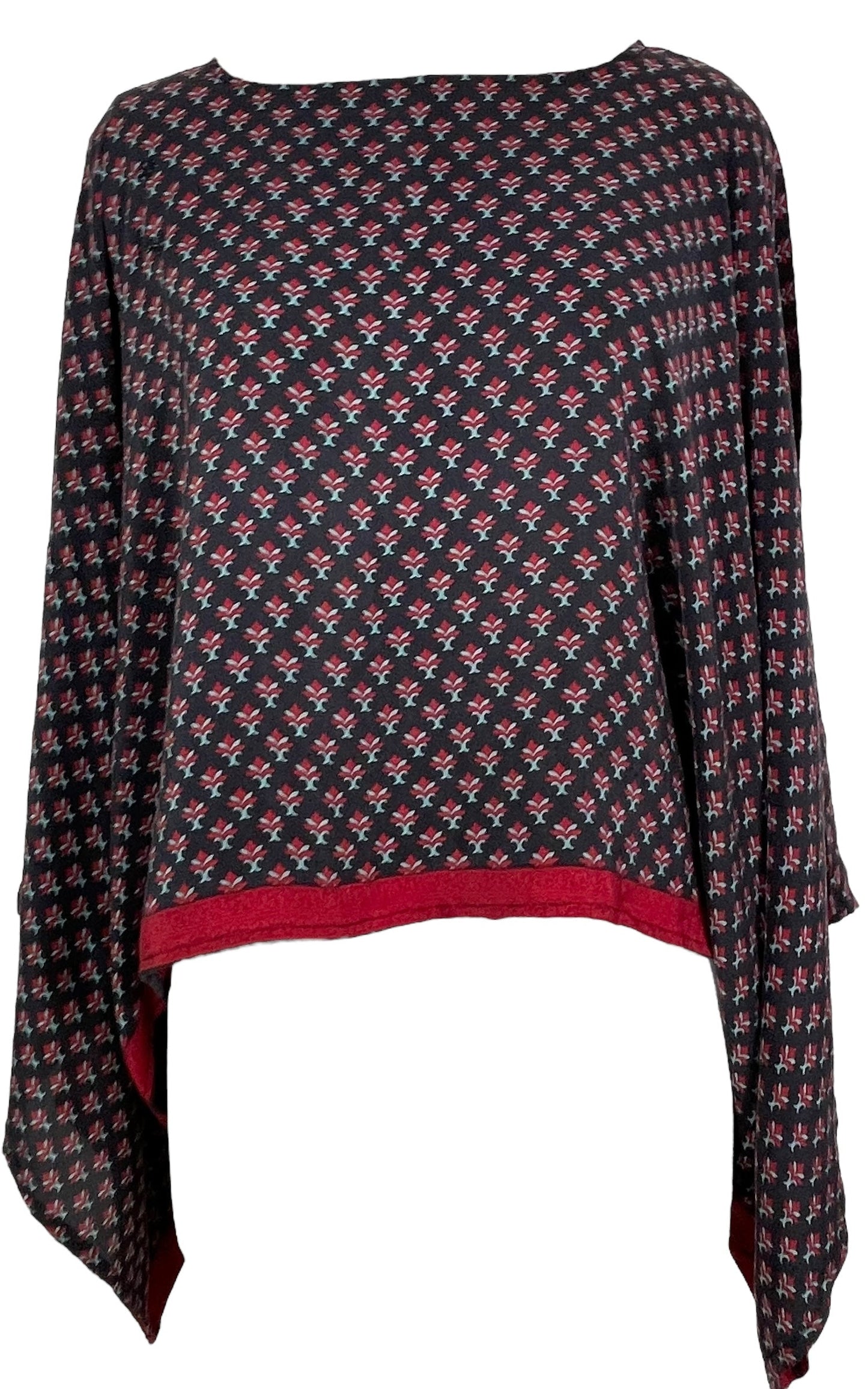 PRC7842 Avatar Pure Silk Kimono-Sleeved Top - Velora Luxury Fashion