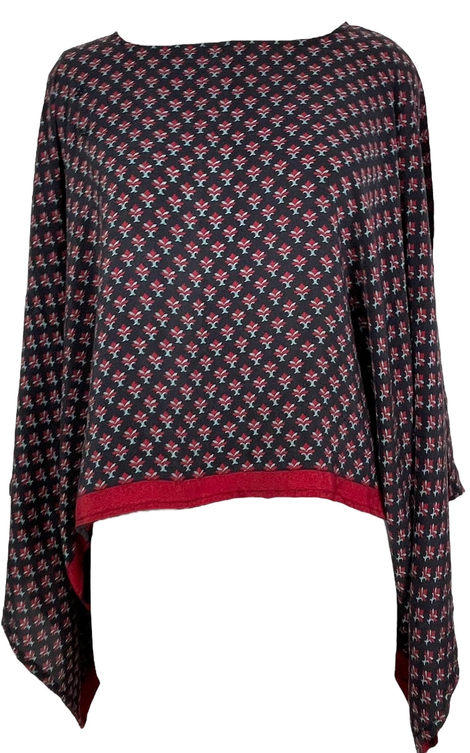 PRC7842 Avatar Pure Silk Kimono-Sleeved Top - Velora Luxury Fashion