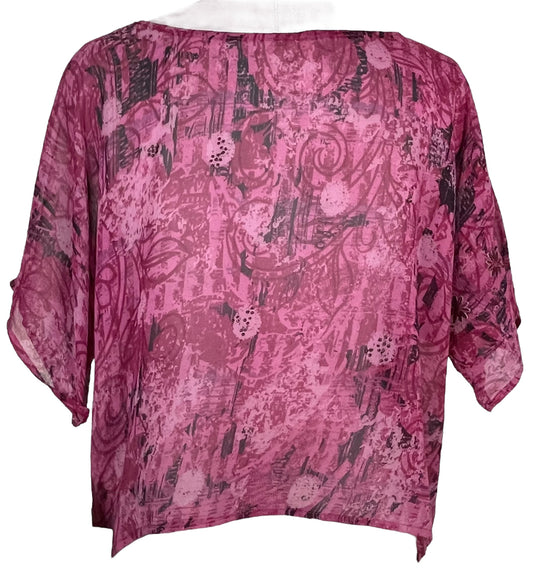 PRG5501 Sheer Avatar Pure Silk Boxy Top - Velora Luxury Fashion