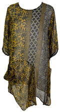 PRG6027 Sheer Avatar Pure Silk Self Pocket Tunic Dress - Velora Luxury Fashion