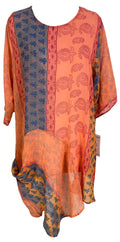PRG6034 Sheer Avatar Pure Silk Self Pocket Tunic Dress - Velora Luxury Fashion