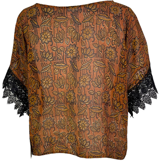 PRG6035 Sheer Avatar Pure Silk Boxy Top - Velora Luxury Fashion
