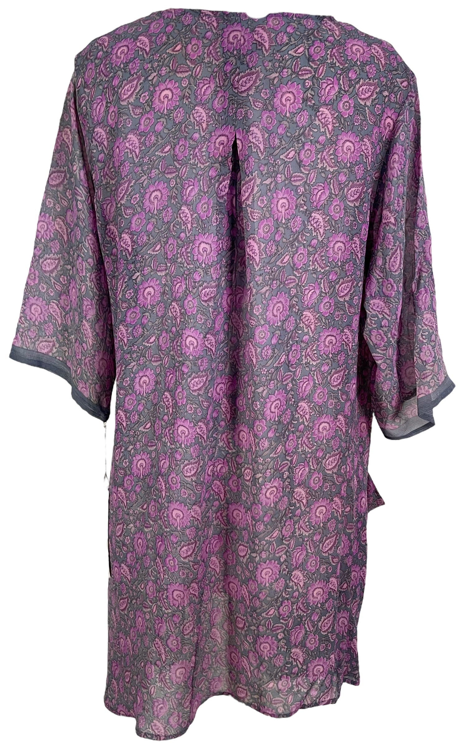 PRG6037 Sheer Avatar Pure Silk Self Pocket Tunic Dress - Velora