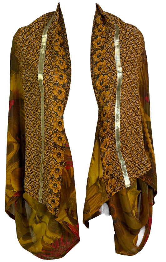 PRG6212 Sheer Avatar Pure Silk Shrug - Velora Luxury Fashion