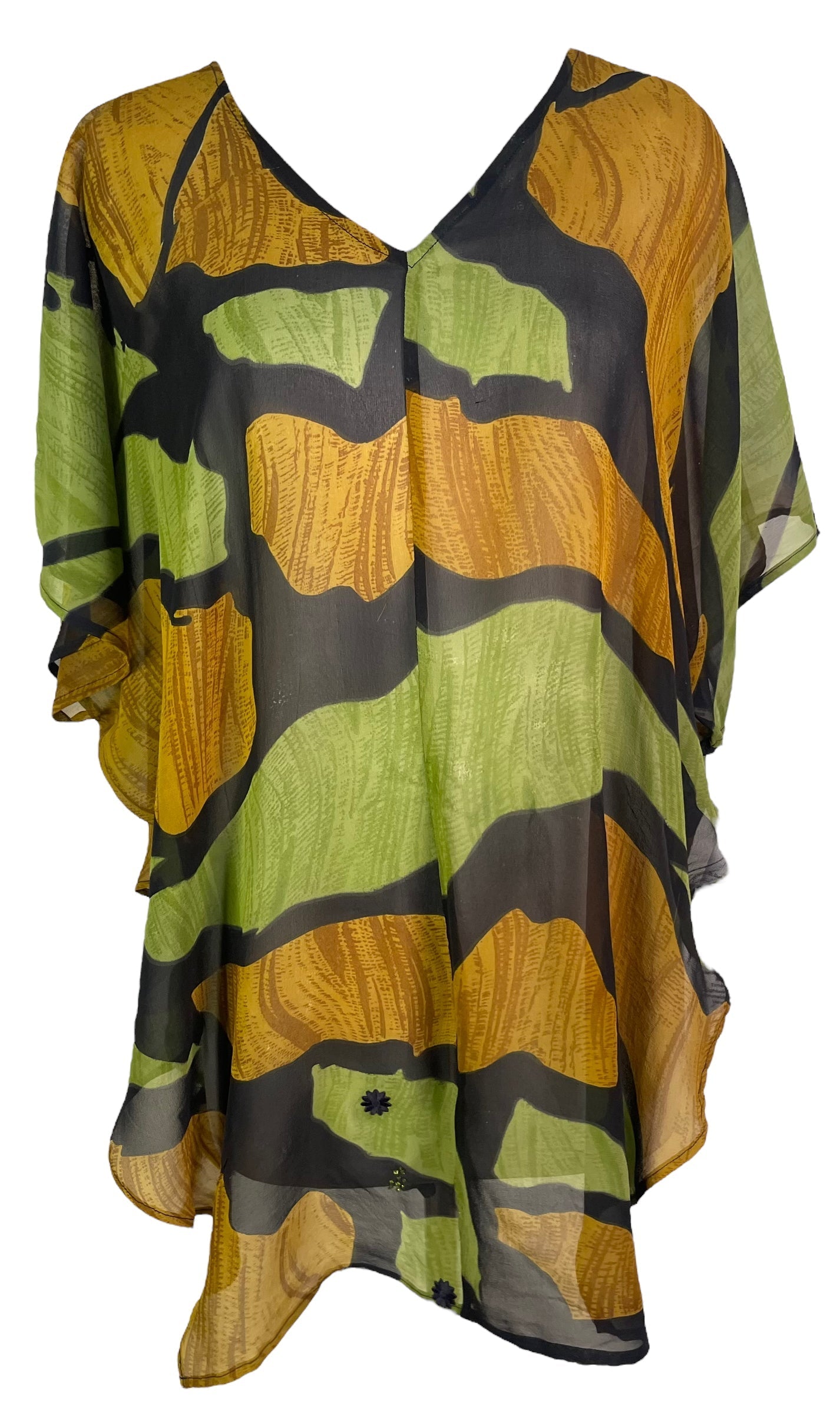 PRG6308 Sheer Avatar Pure Silk Waterfall Top - Velora Luxury Fashion