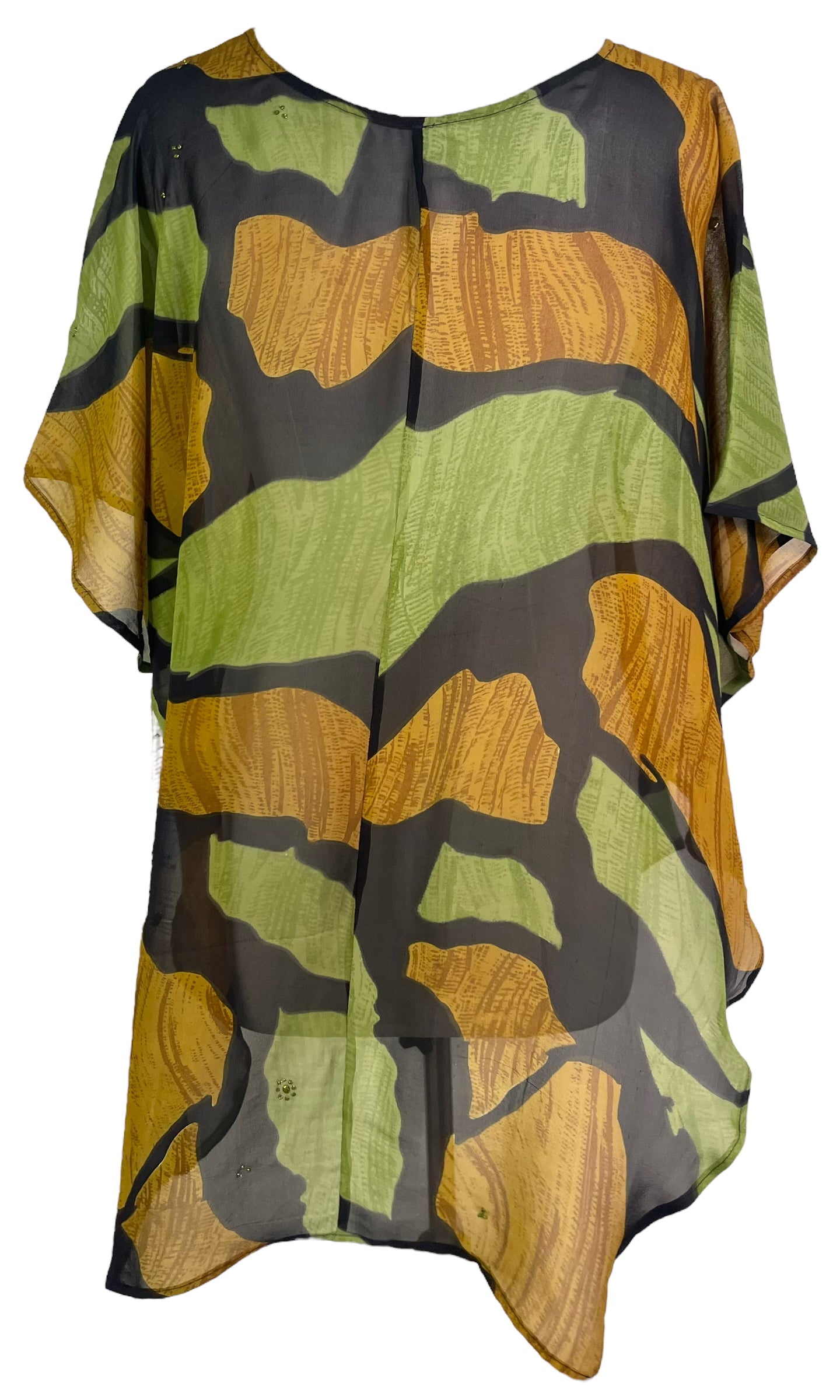 PRG6308 Sheer Avatar Pure Silk Waterfall Top - Velora Luxury Fashion