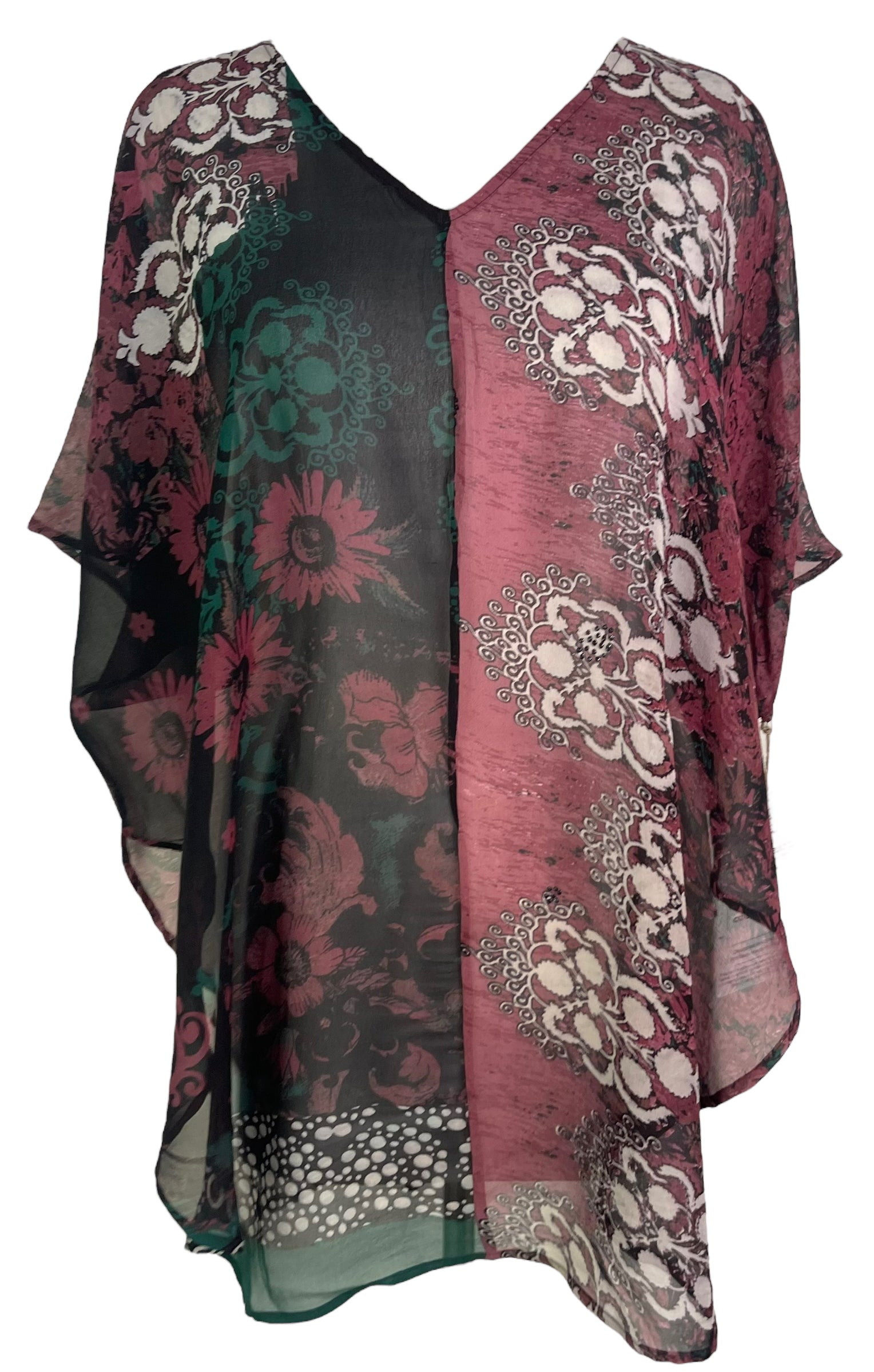 PRG6319 Sheer Avatar Pure Silk Waterfall Top - Velora Luxury Fashion