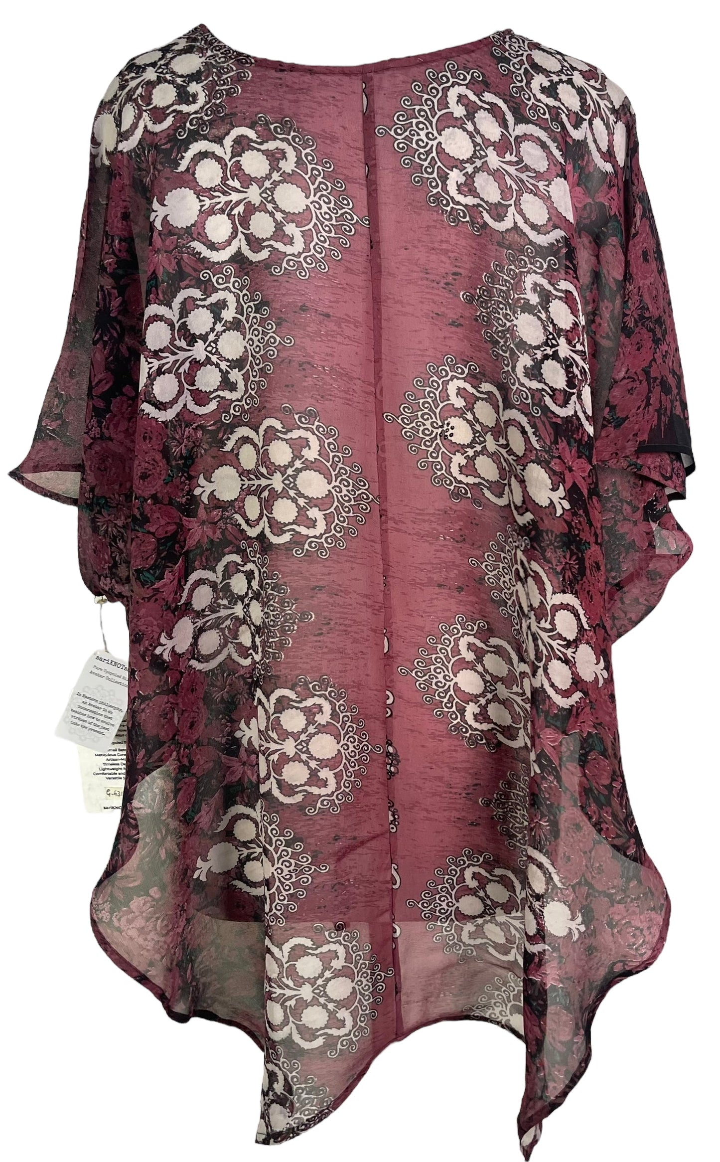 PRG6319 Sheer Avatar Pure Silk Waterfall Top - Velora Luxury Fashion