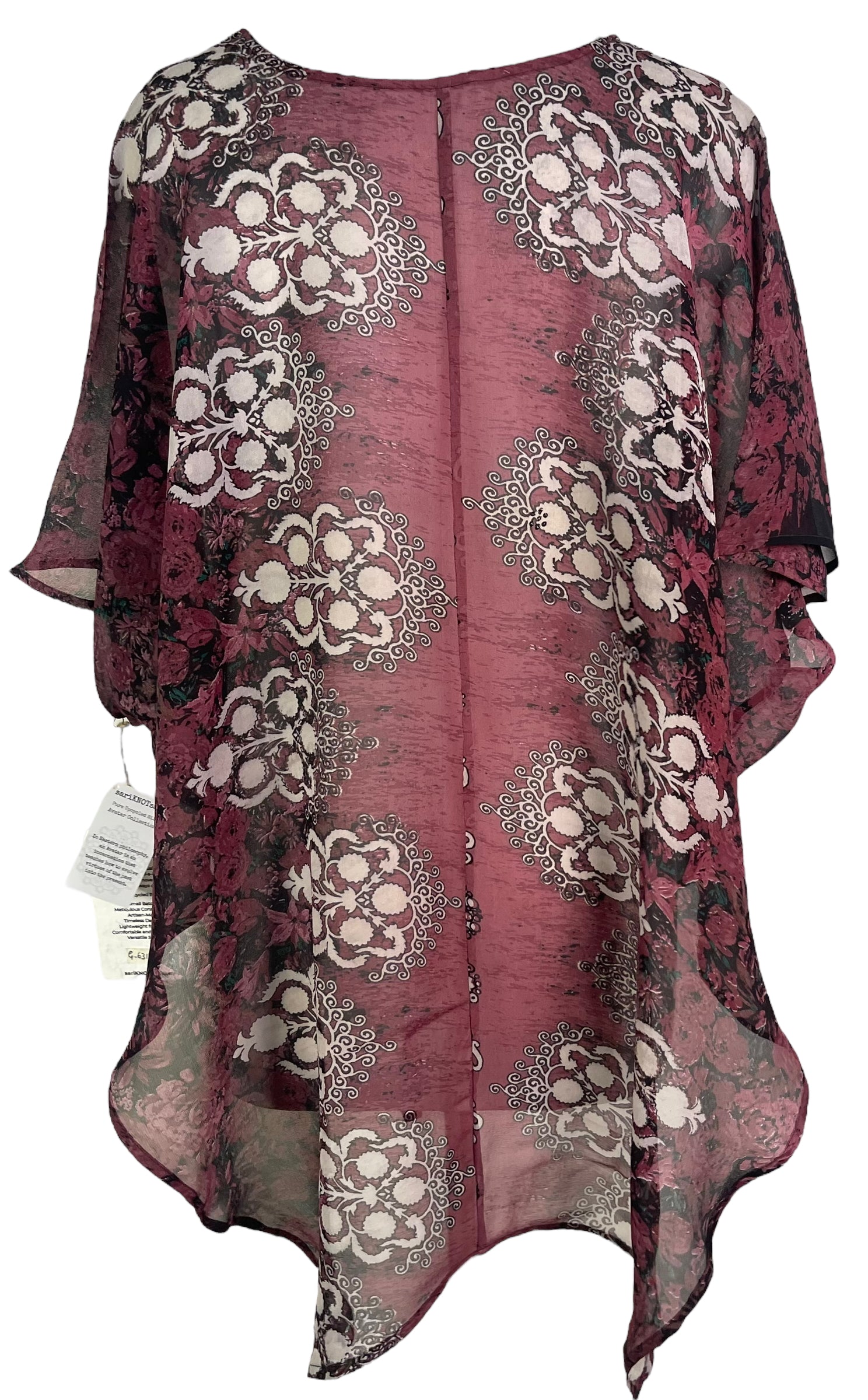 PRG6319 Sheer Avatar Pure Silk Waterfall Top - Velora Luxury Fashion