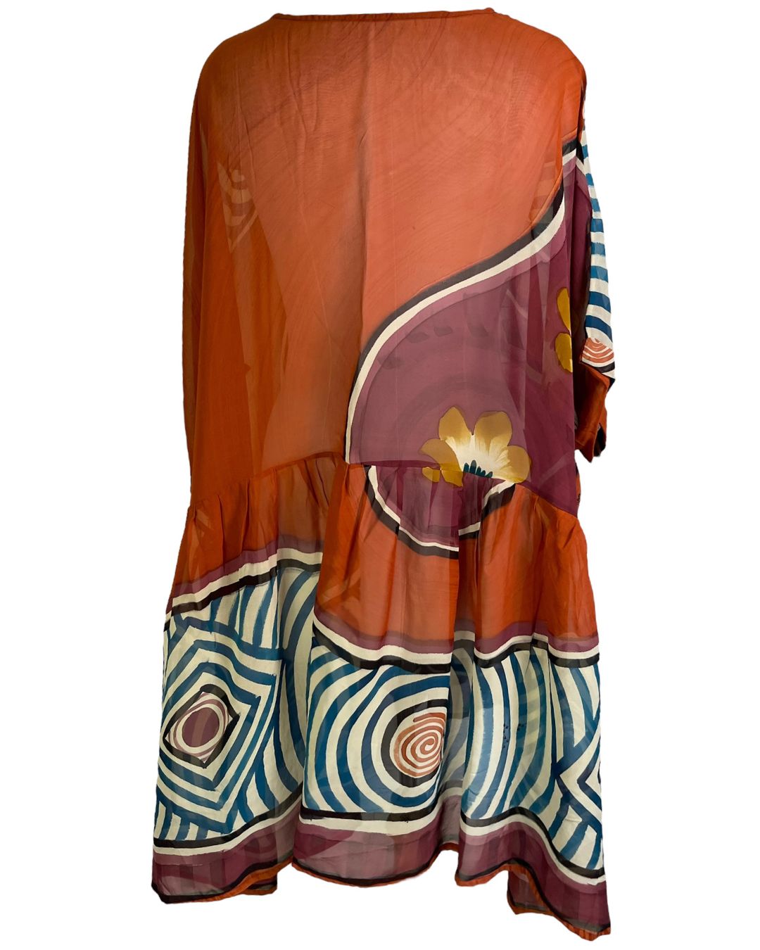 PRG6334 Sheer Avatar Pure Silk Boxy Babydoll Dress - Velora Luxury Fashion