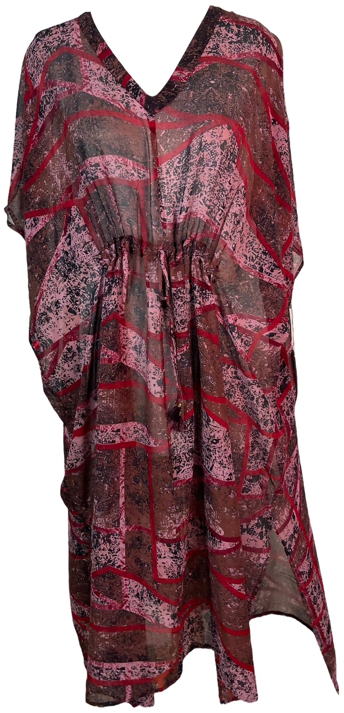 PRG6357 Sheer Avatar Pure Silk Maxi Kaftan - Velora Luxury Fashion