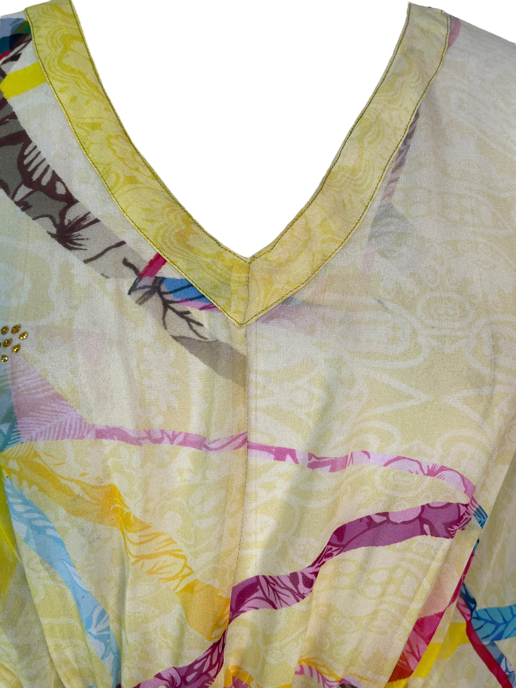 PRG6362 Sheer Avatar Pure Silk Maxi Kaftan - Velora