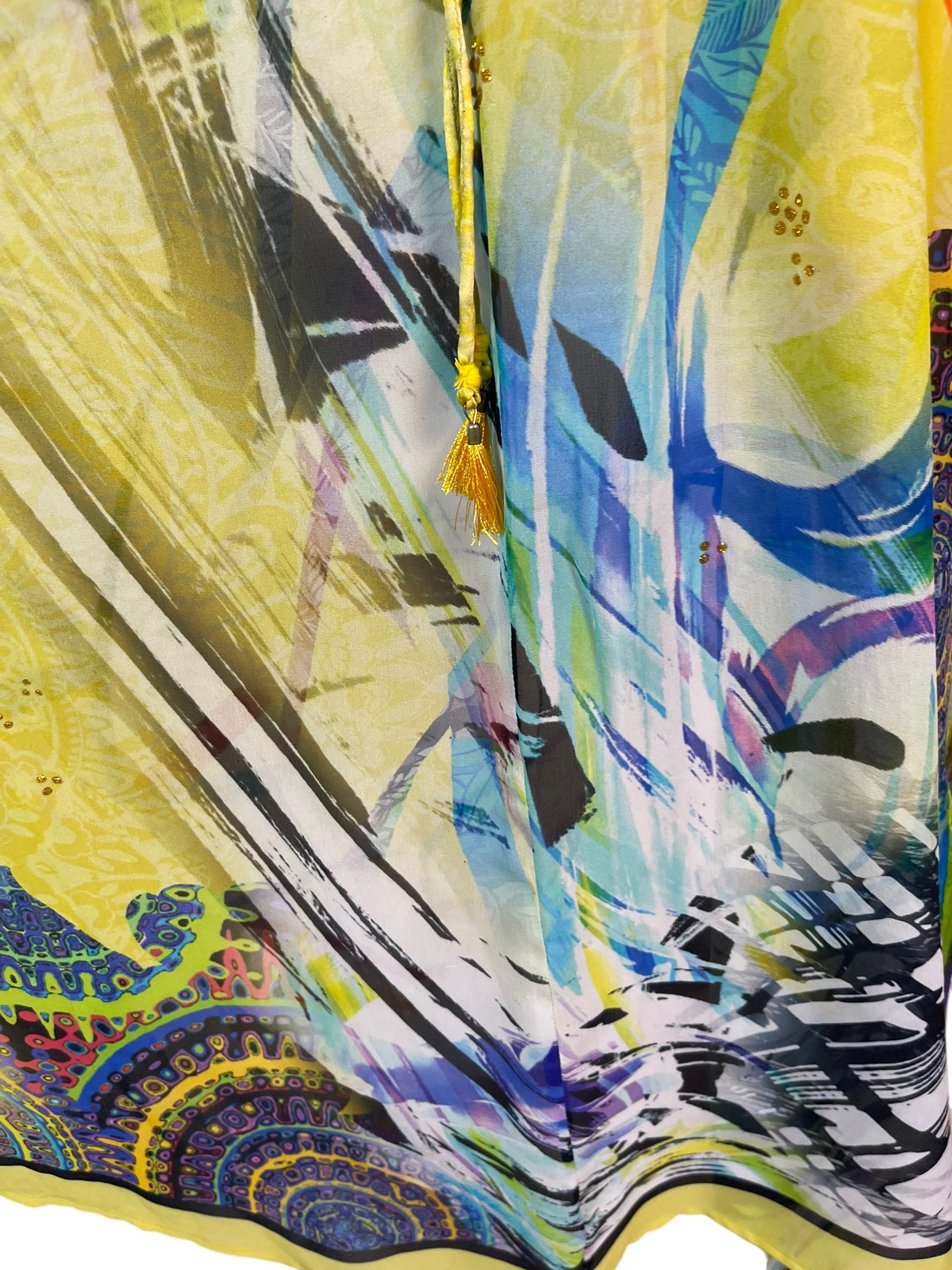 PRG6362 Sheer Avatar Pure Silk Maxi Kaftan - Velora