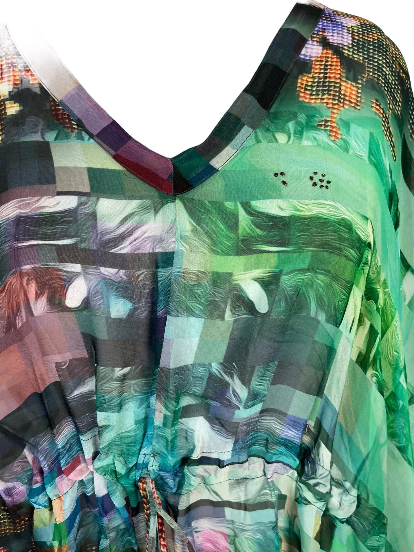 PRG6371 Sheer Avatar Pure Silk Maxi Kaftan - Velora Luxury Fashion