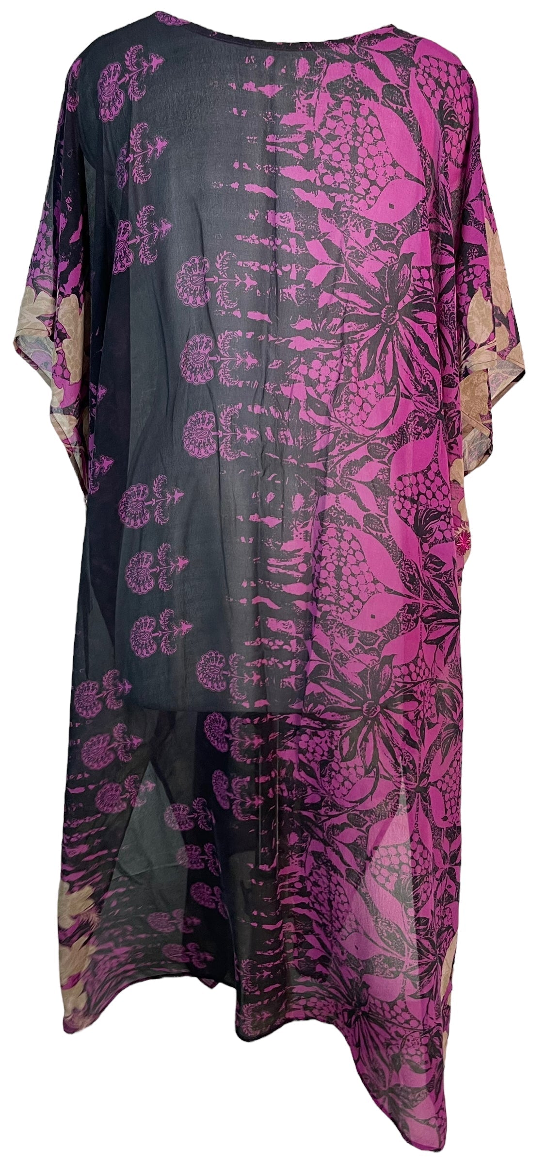 PRG6374 Sheer Avatar Pure Silk Maxi Kaftan - Velora Luxury Fashion